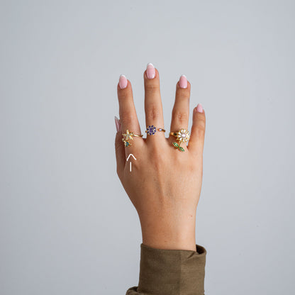 Anillo Anti-Estrés Tortuga y Estrella Dorado