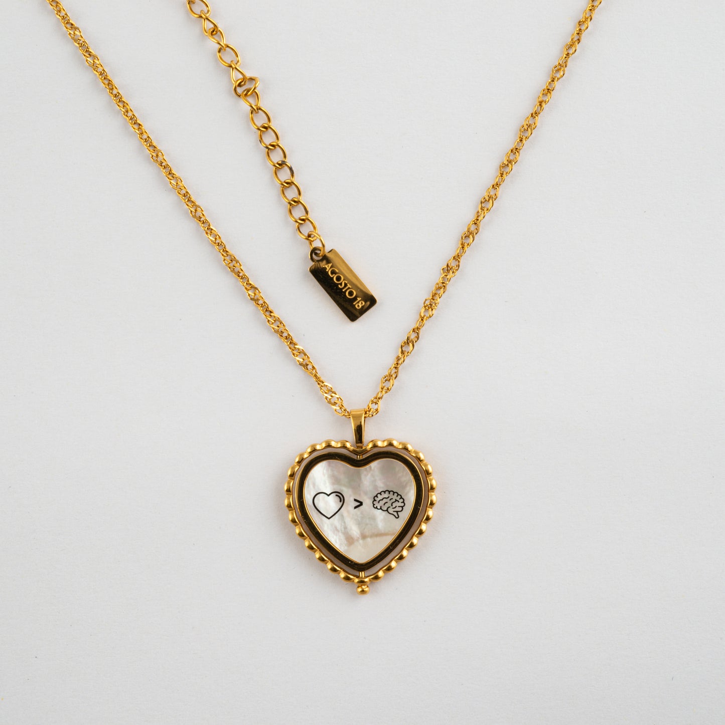 Collar Corazón Doble · Agosto 18