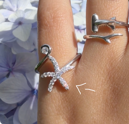 Anillo Plata S925 Estrella de Mar Pavé