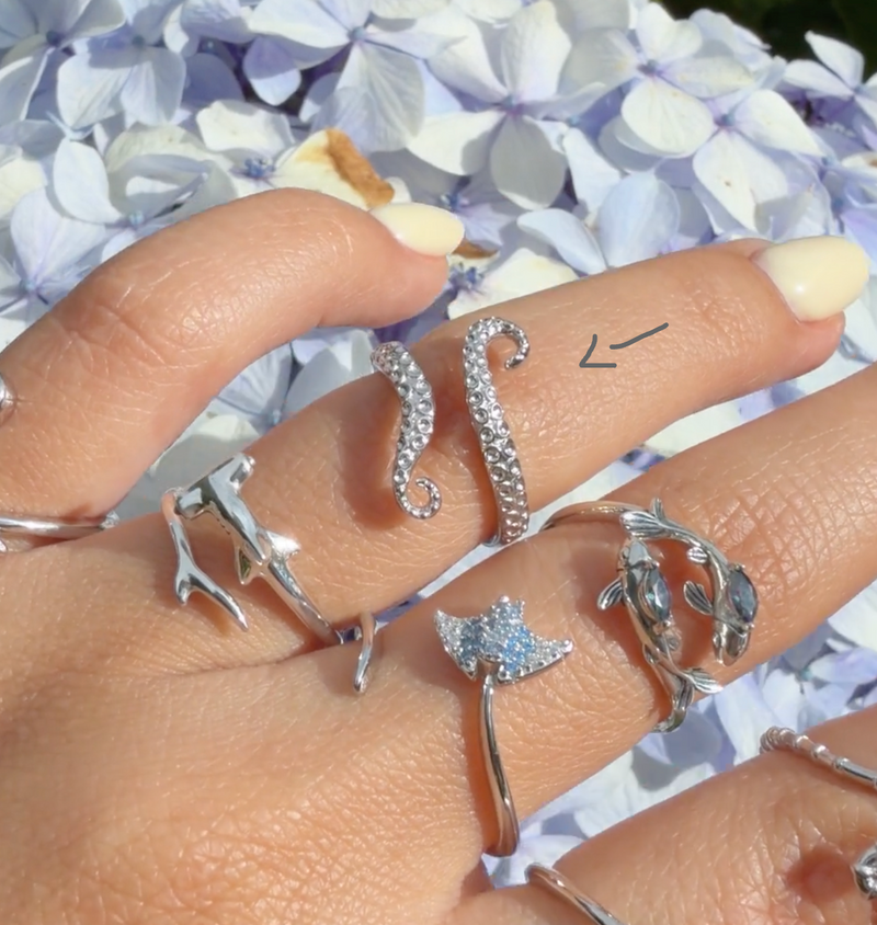 Anillo Plata S925 Tentáculos Pulpo