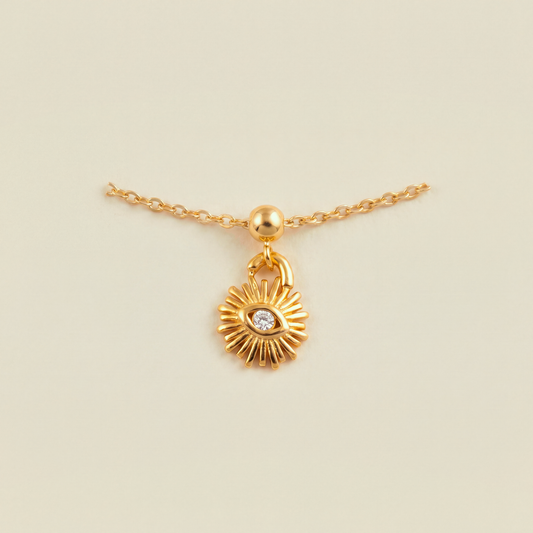 Charm S925 Sol Cristal Dorado