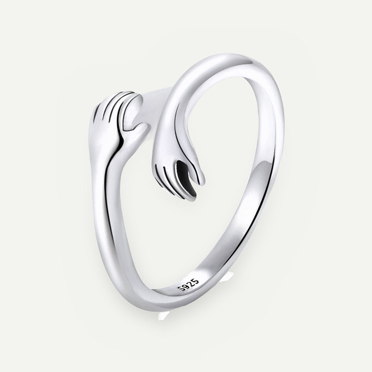 Anillo Plata S925 Manos Abrazo – detalle