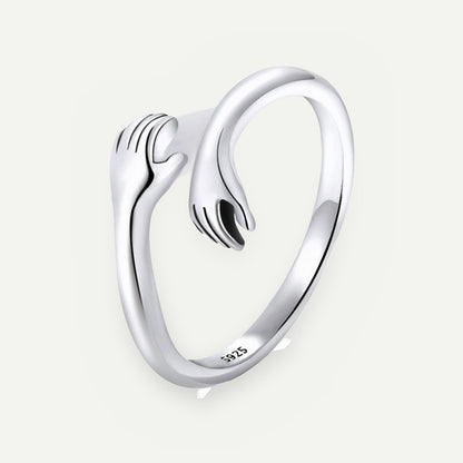 Anillo Plata S925 Manos Abrazo – detalle