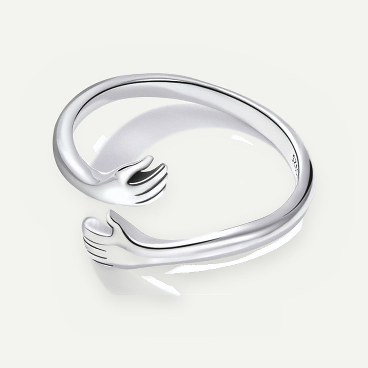 Anillo Plata S925 Manos Abrazo – detalle