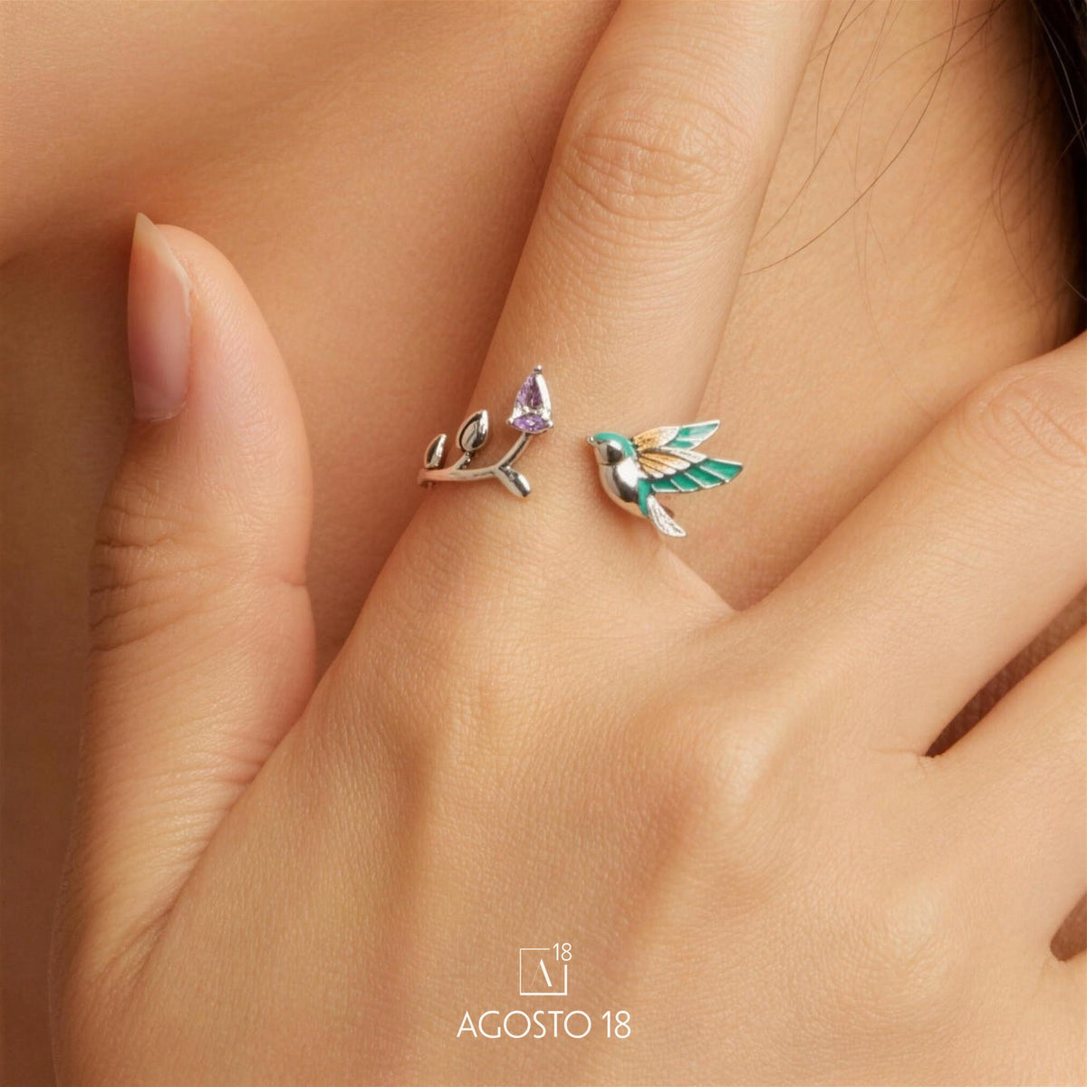 Anillo Plata S925 Martín Pescador Turquesa – así se ve puesto