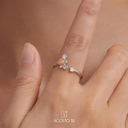 Anillo Plata S925 Abeja y Jade – así se ve puesto