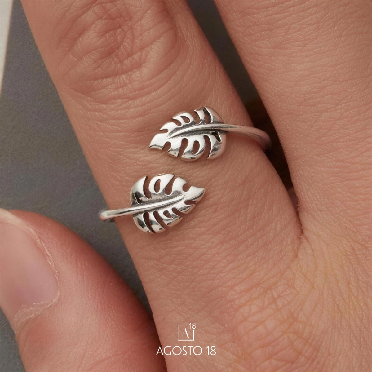 Anillo Plata S925 Monstera – así se ve puesto