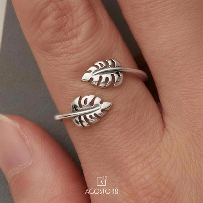 Anillo Plata S925 Monstera – así se ve puesto