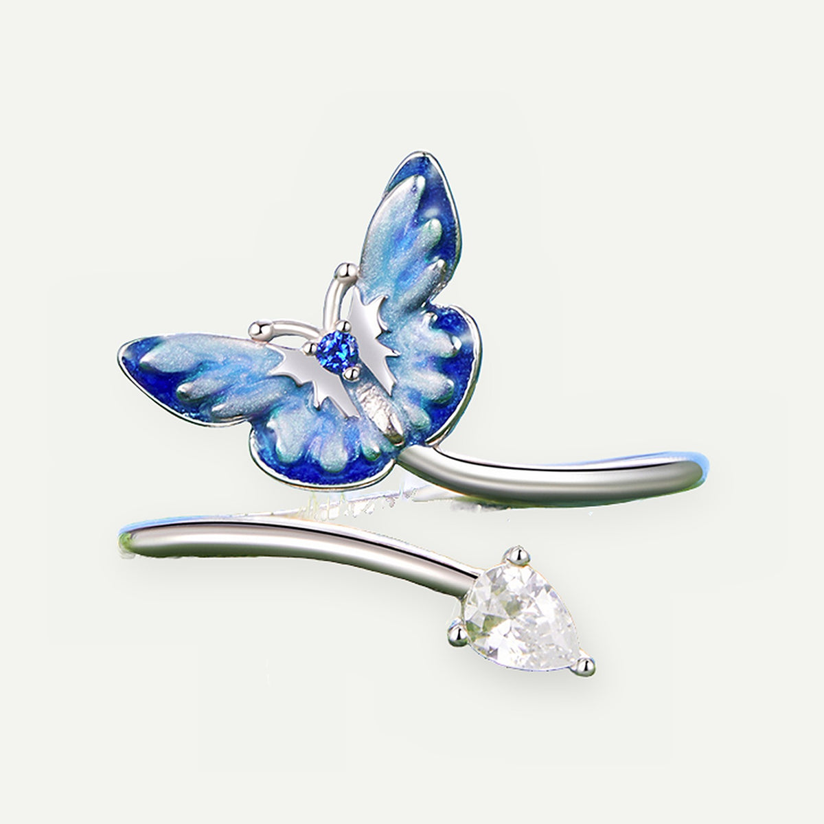 Anillo Plata S925 Mariposa Azul – detalle