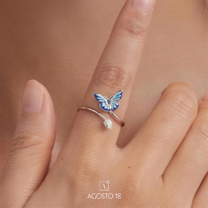 Anillo Plata S925 Mariposa Azul – así se ve puesto