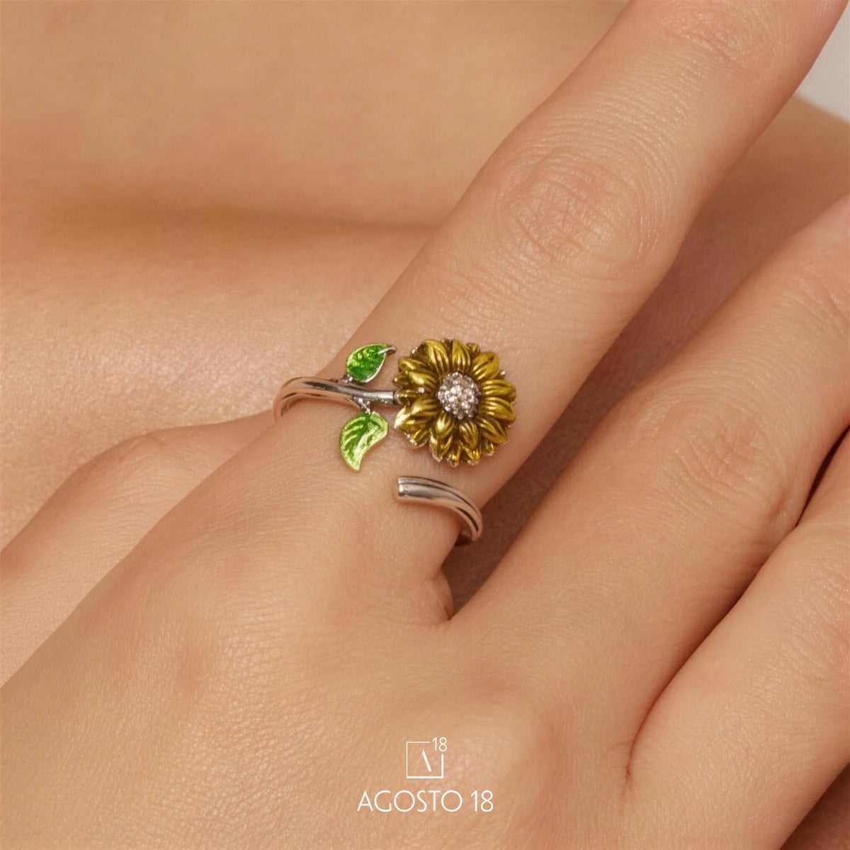 Anillo Plata S925 Girasol – así se ve puesto