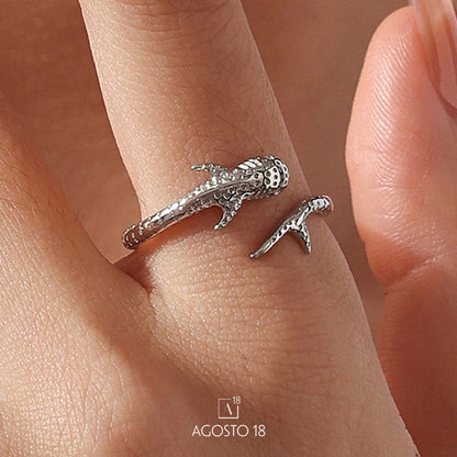 Anillo Plata S925 Tiburón Ballena – así se ve puesto