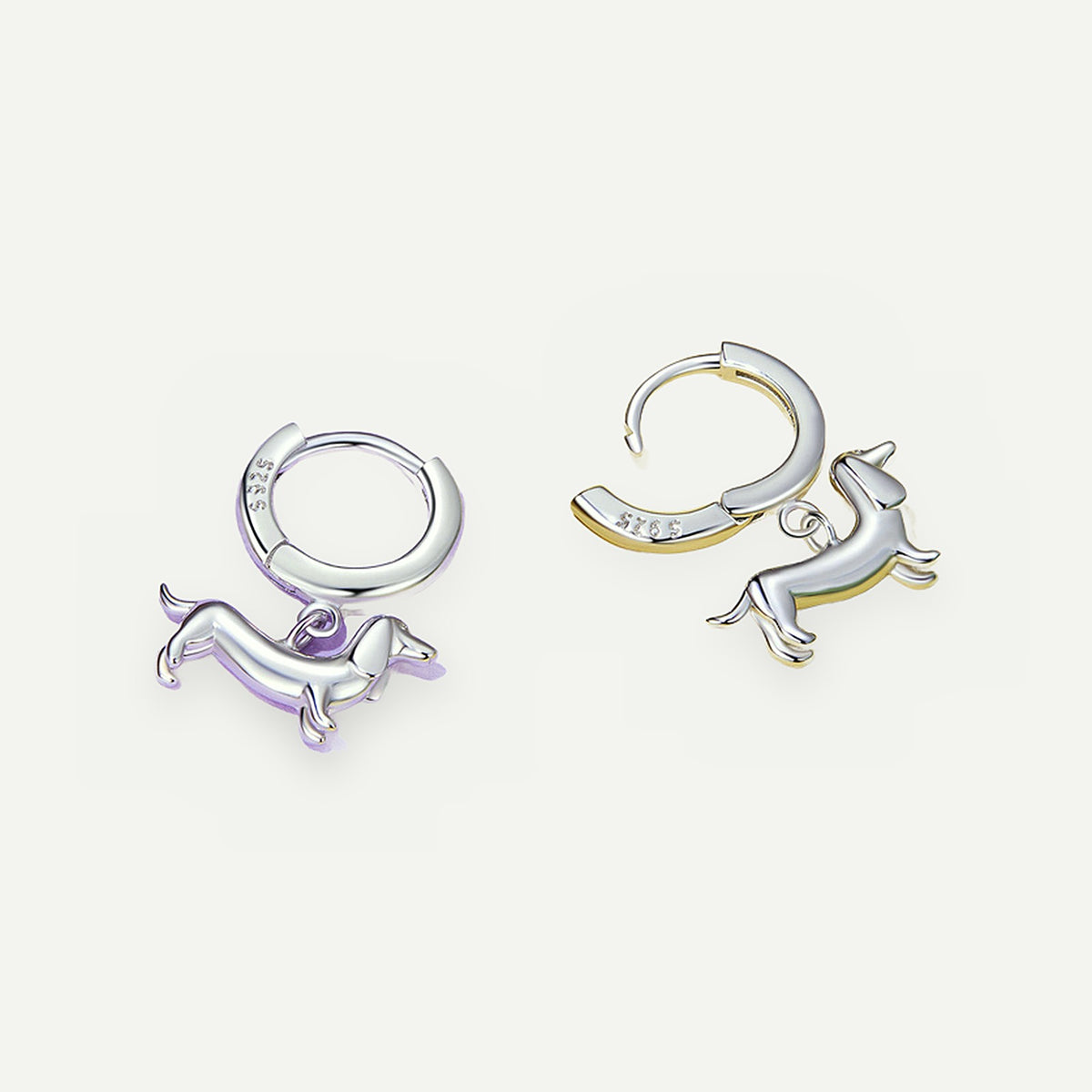 Aretes Argolla Plata S925 Salchicha – detalle