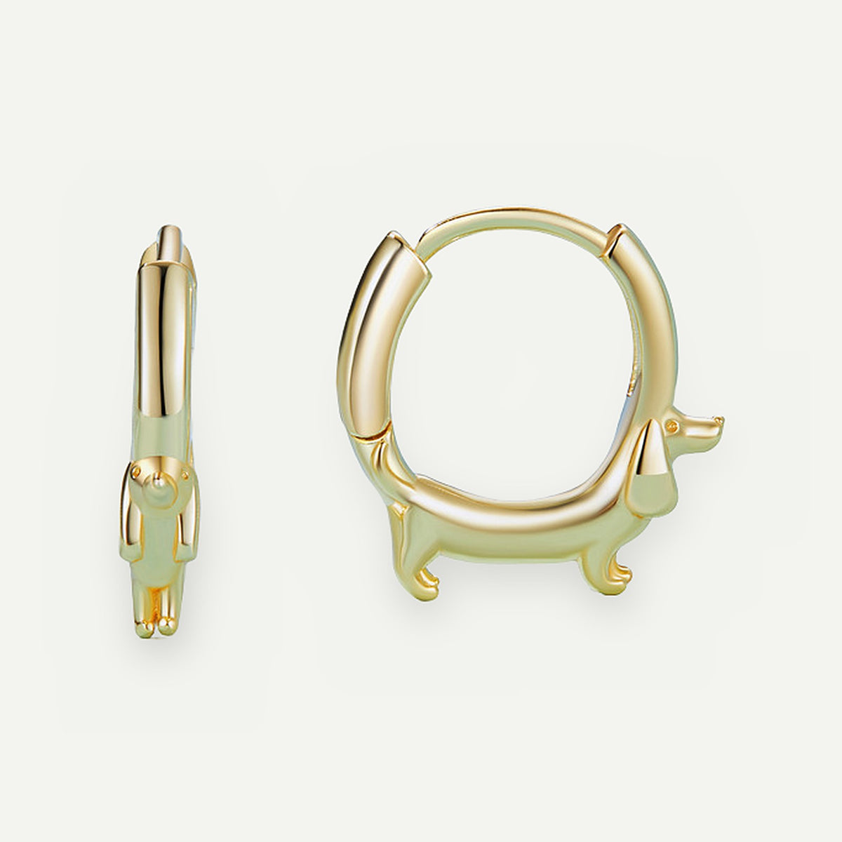 Aretes Argolla Dorados Plata S925 Salchicha – detalle