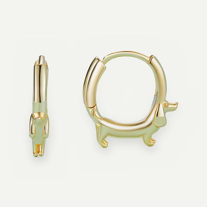 Aretes Argolla Dorados Plata S925 Salchicha – detalle