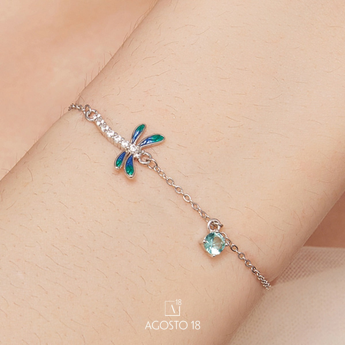 Pulsera Plata S925 Libélula – así se ve puesto