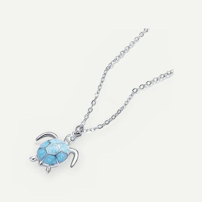 Collar Plata S925 Tortuga Azul – detalle