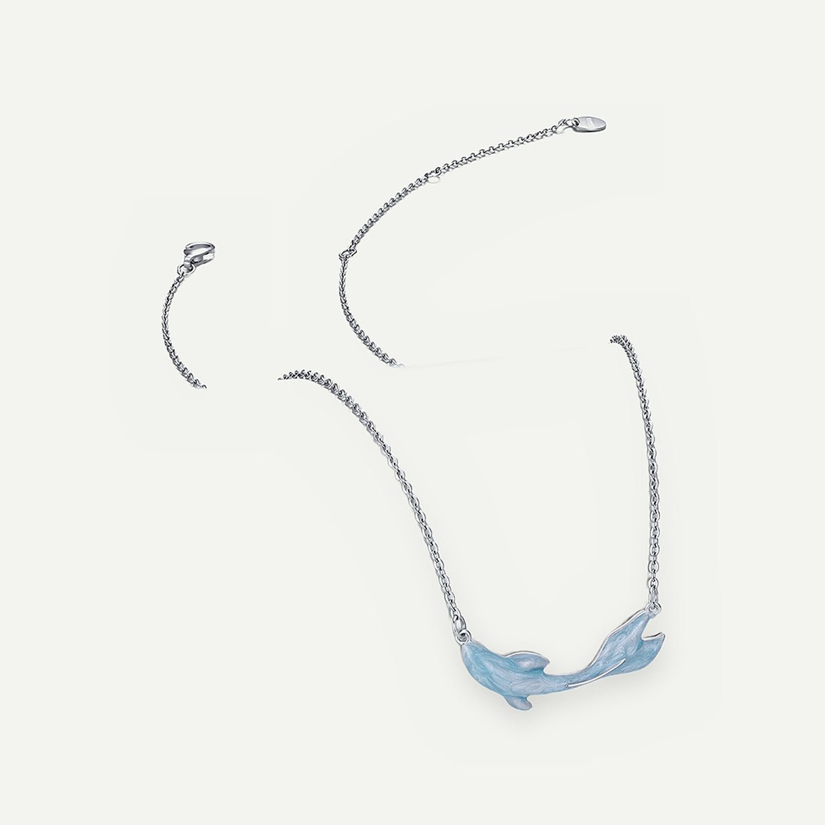 Collar Plata S925 Pez Azul – detalle