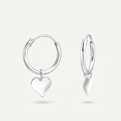 Aretes Corazón Plata S925