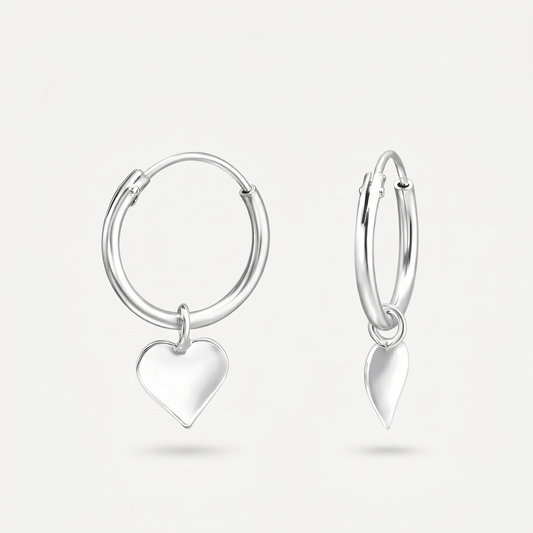 Aretes Corazón Plata S925