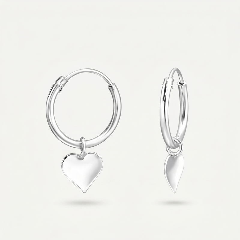 Aretes Corazón Plata S925