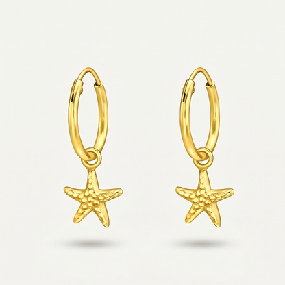 Aretes Estrella de Mar Dorados Plata S925