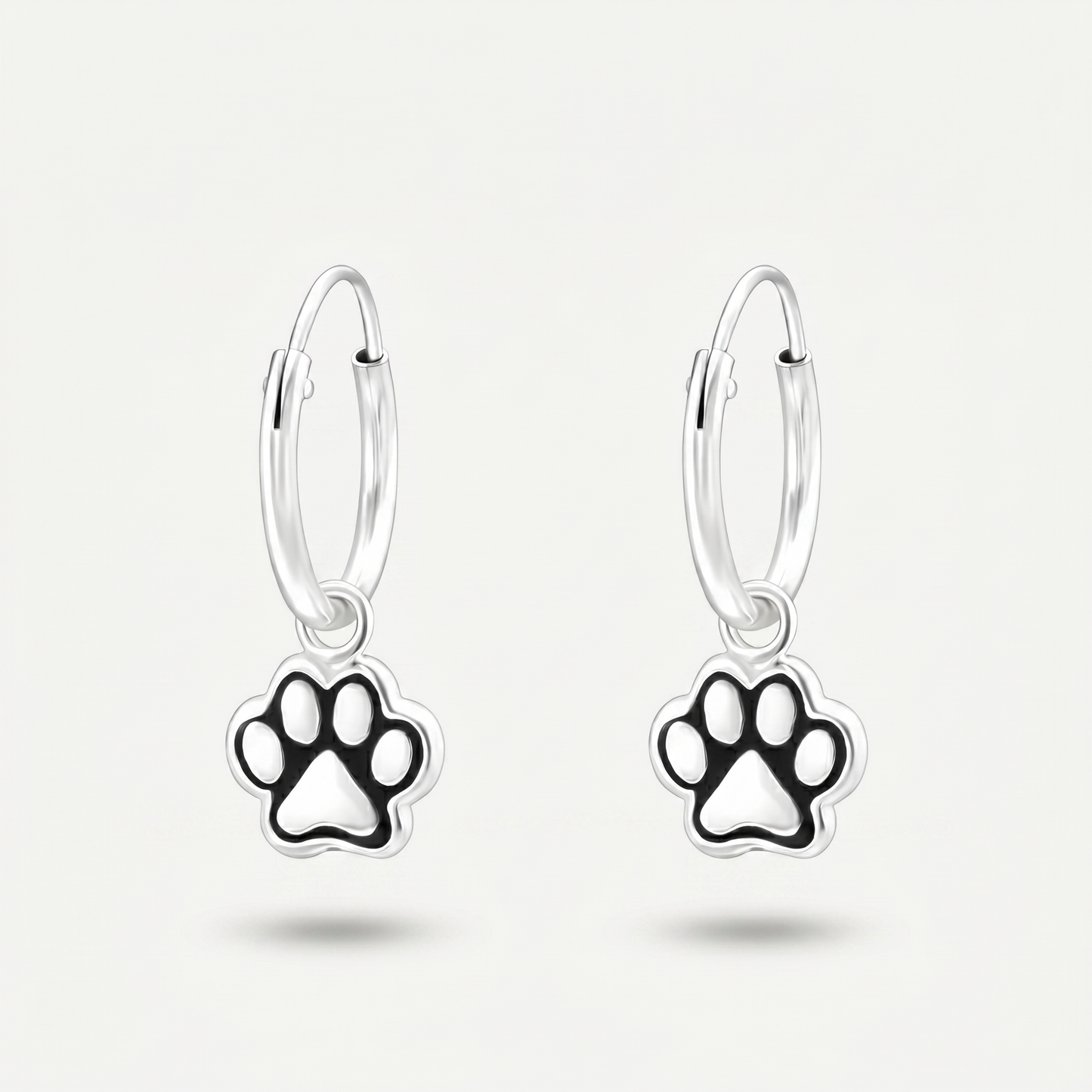 Aretes Huella de Pata Plata S925