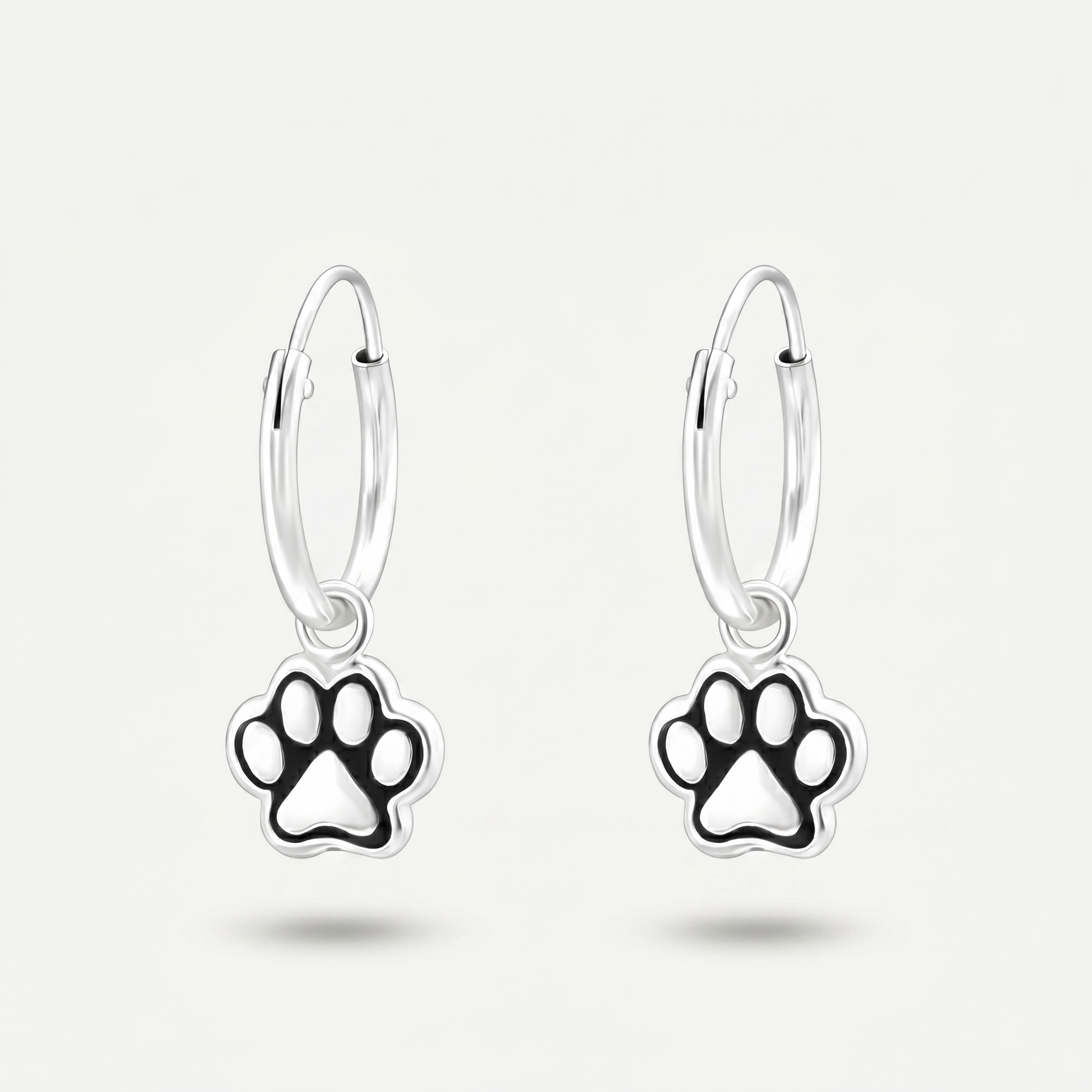Aretes Huella de Pata Plata S925