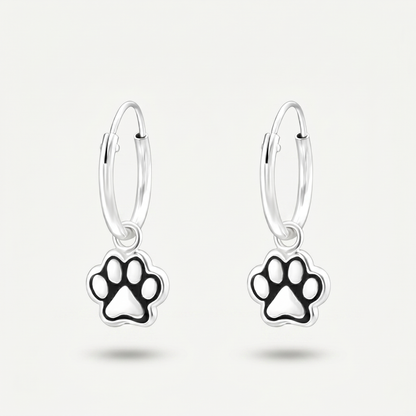 Aretes Huella de Pata Plata S925