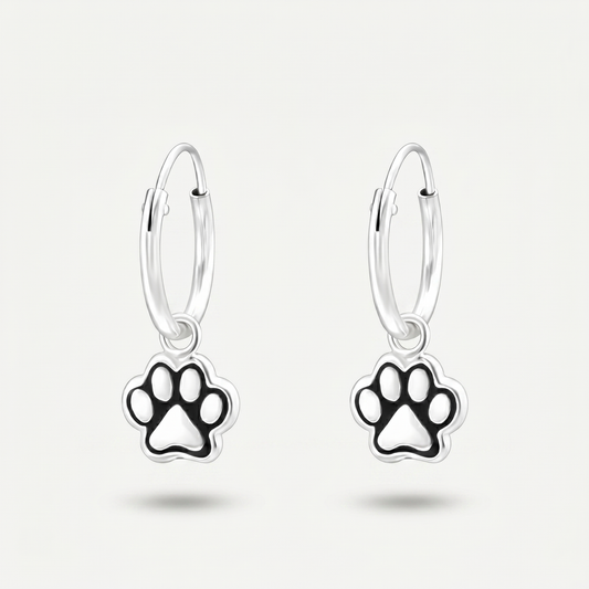 Aretes Huella de Pata Plata S925