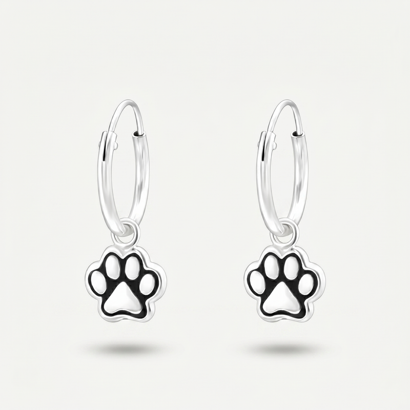 Aretes Huella de Pata Plata S925