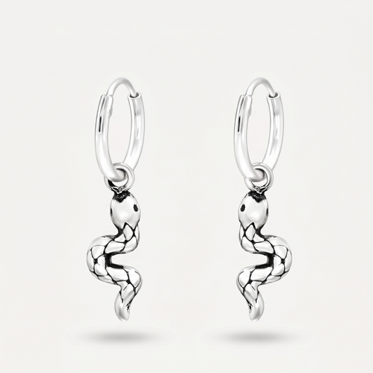 Aretes Serpiente Plata S925