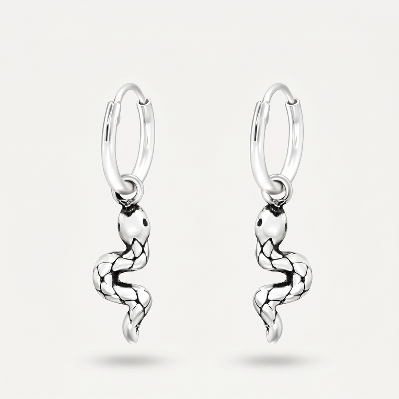 Aretes Serpiente Plata S925