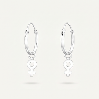 Aretes Símbolo Venus Plata S925