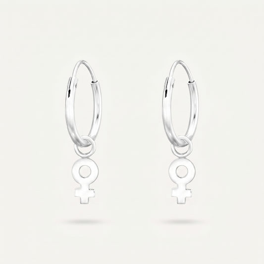 Aretes Símbolo Venus Plata S925