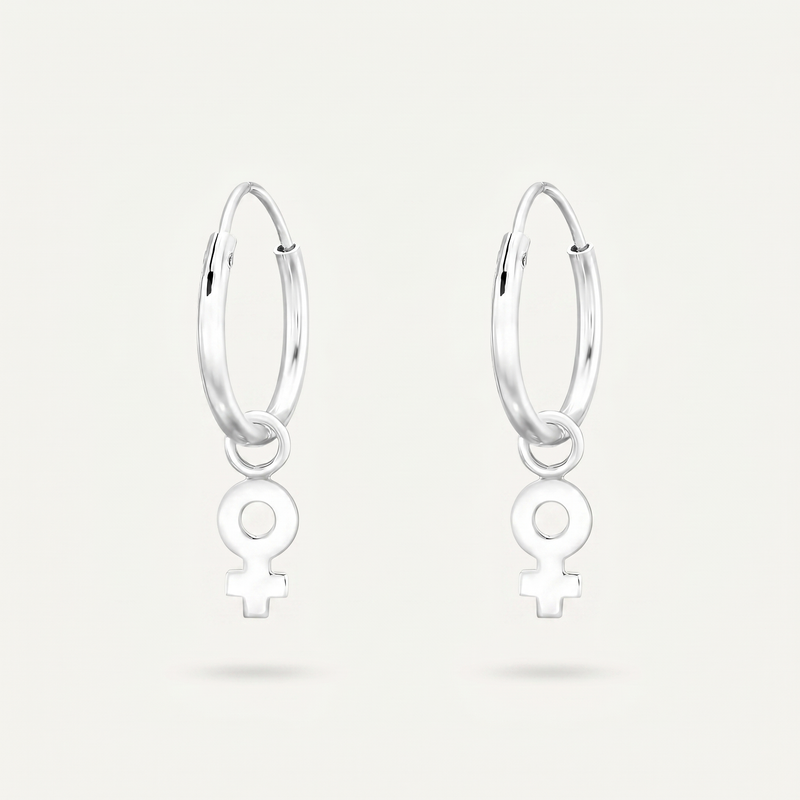 Aretes Símbolo Venus Plata S925