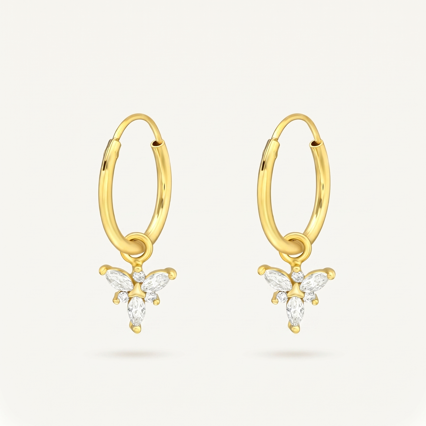 Aretes Abeja Cristal Dorados Plata S925