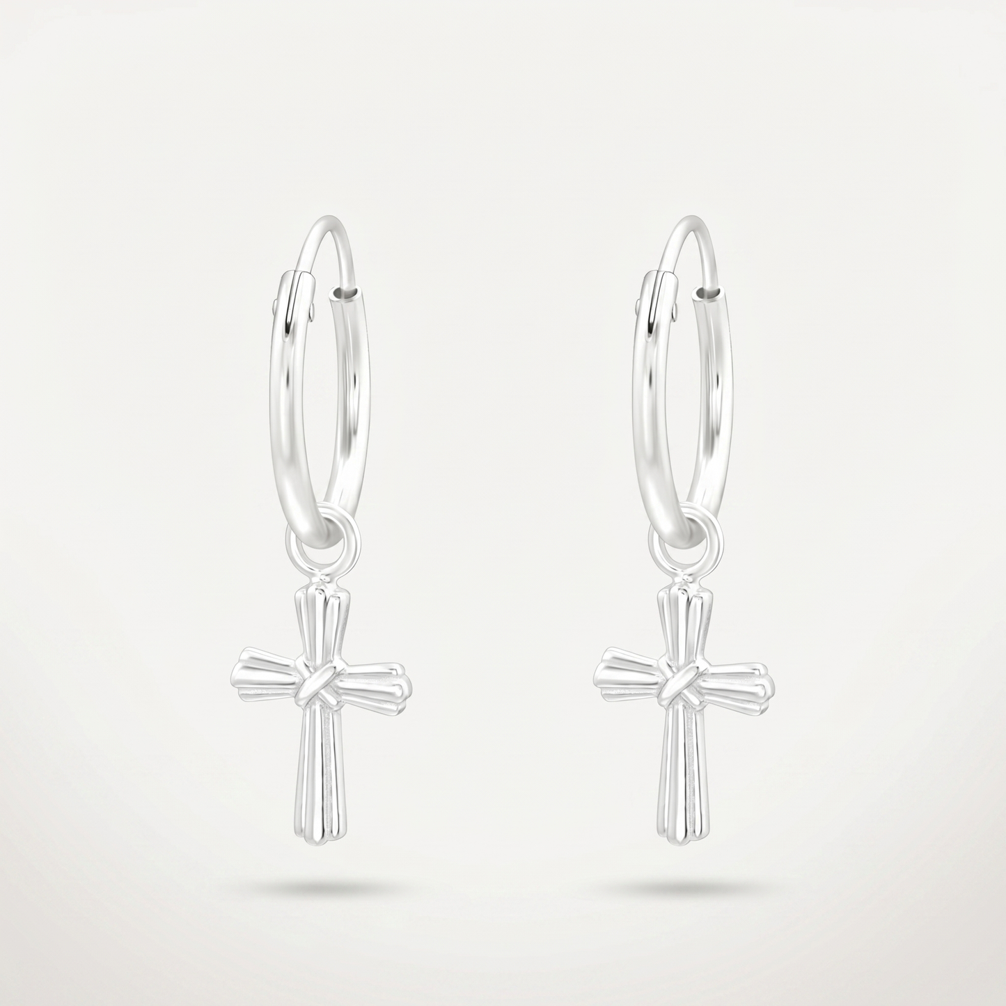 Aretes Cruz Plata S925