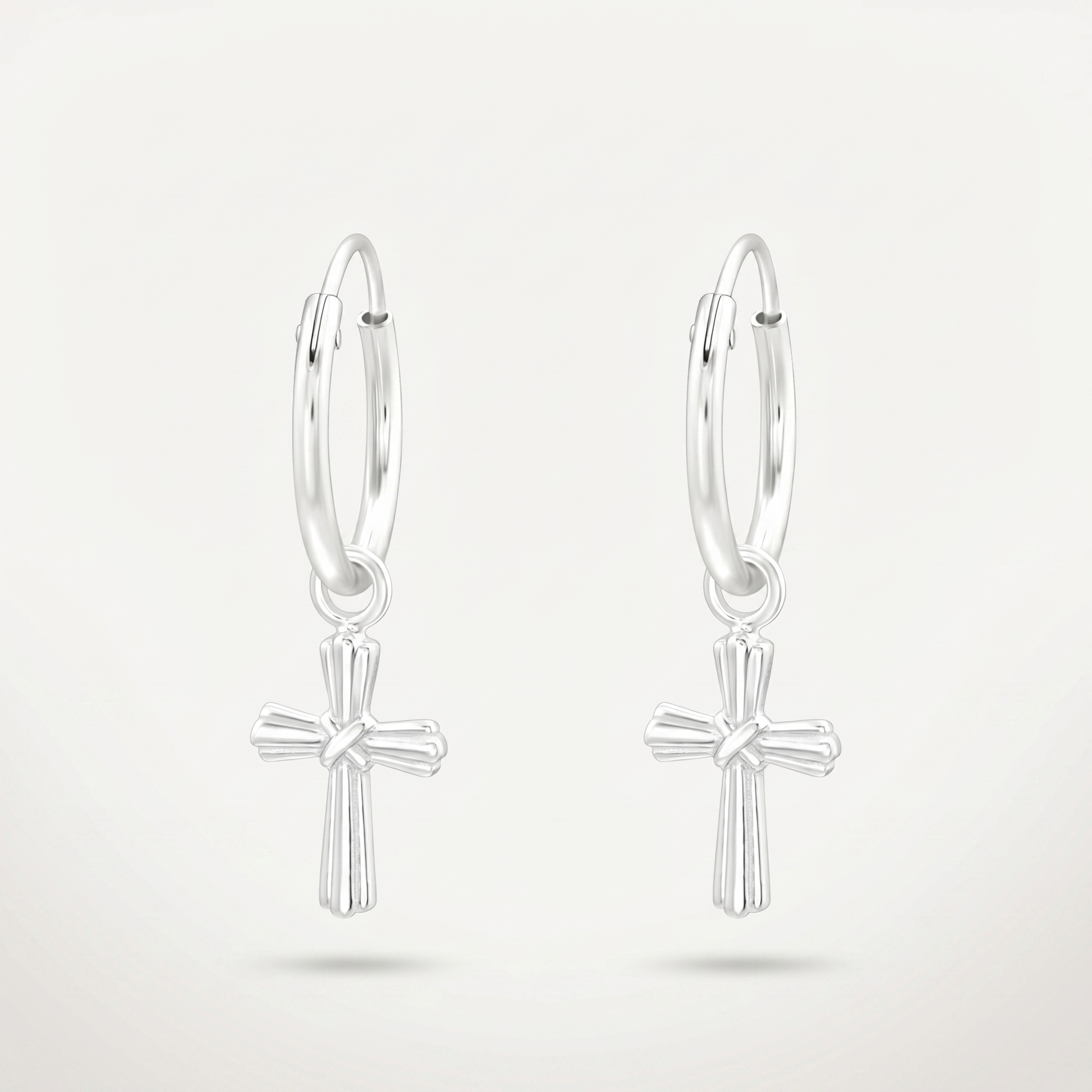 Aretes Cruz Plata S925