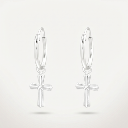 Aretes Cruz Plata S925