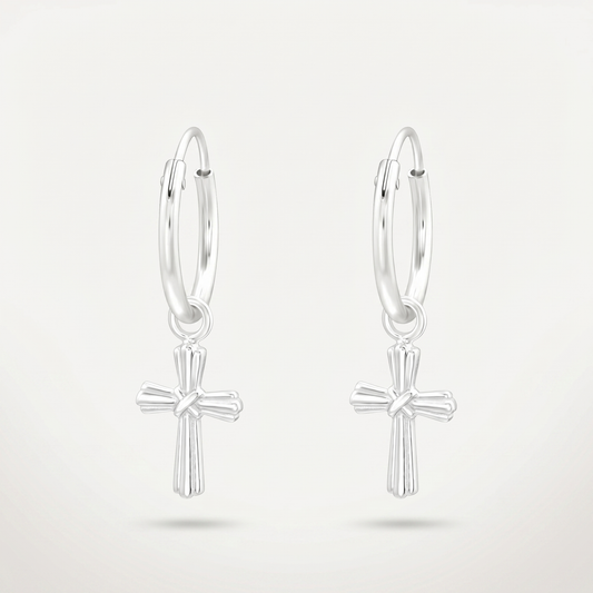 Aretes Cruz Plata S925