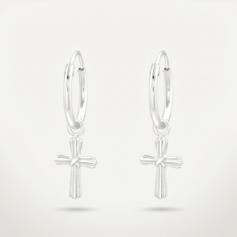 Aretes Cruz Plata S925