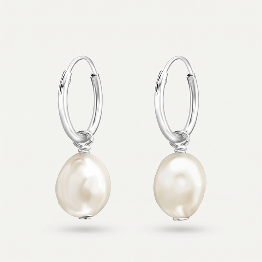 Aretes Perla Barroca Plata S925
