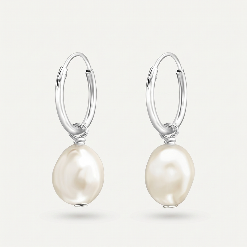 Aretes Perla Barroca Plata S925