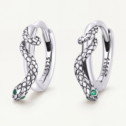 Aretes Argolla Plata S925 Serpiente