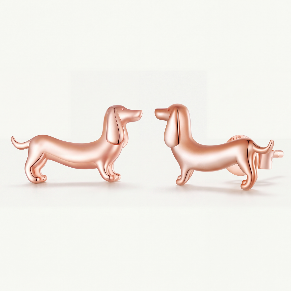 Aretes Oro Rosa Plata S925 Salchicha