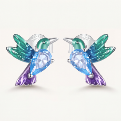 Aretes Plata S925 Colibrí