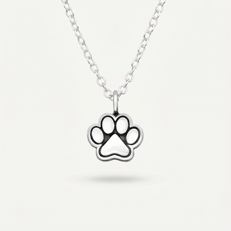 Collar Huella de Pata Plata S925