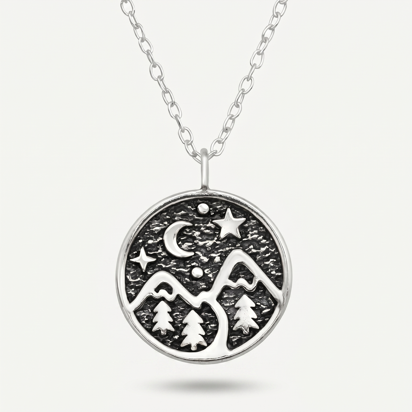 Collar Medalla Montaña Plata S925