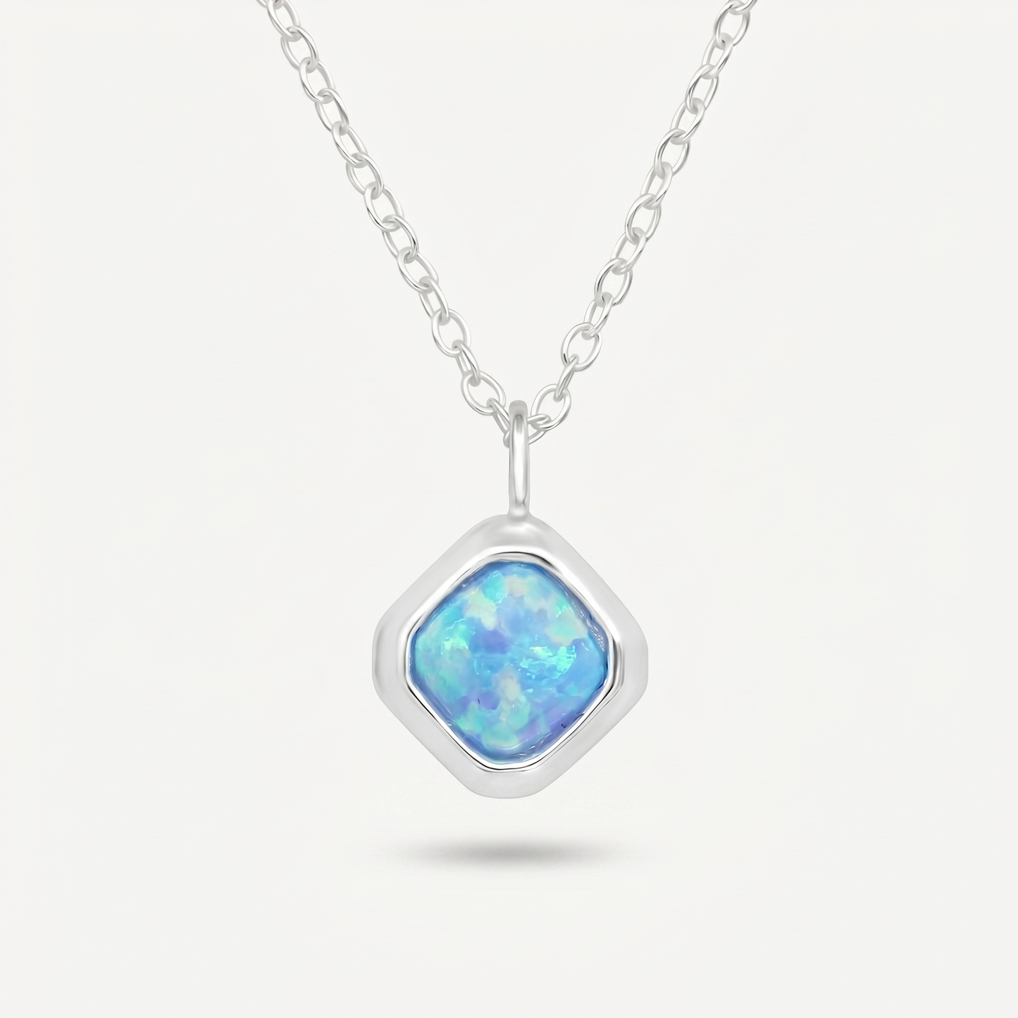 Collar Ópalo Azul Plata S925